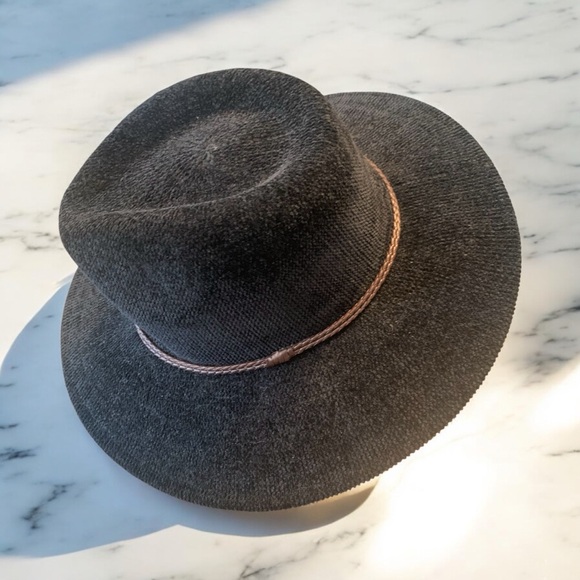 Accessories Olive And Pique Elegant Black Fedora Hat Wide Brim